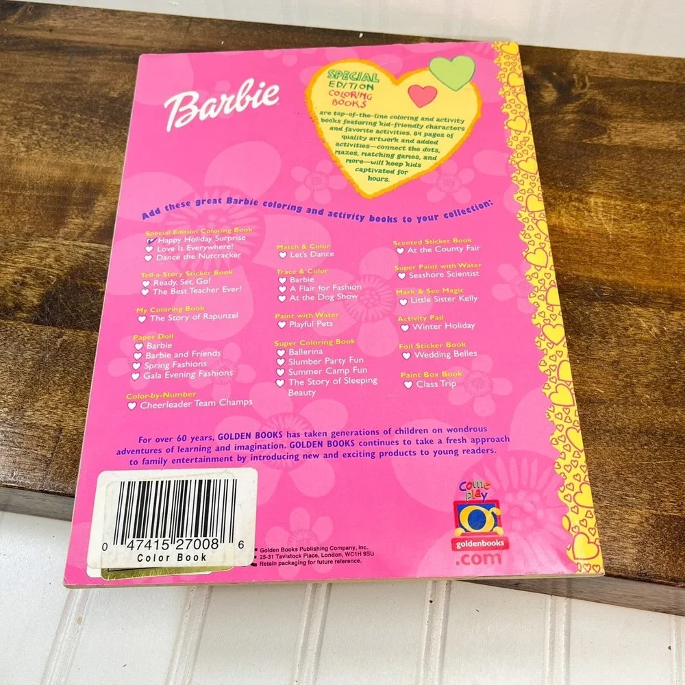 Vintage 1998 Barbie Happy Holiday Surprise‎ Special Edition Coloring Book Golden
